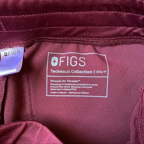FIGS Burgundy Zamora Scrub Pants XXSP - Picture 4 of 5